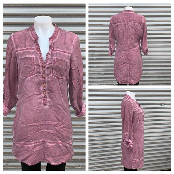 G by Guess tunic style top with roll up sleeve - Picture 1 of 7